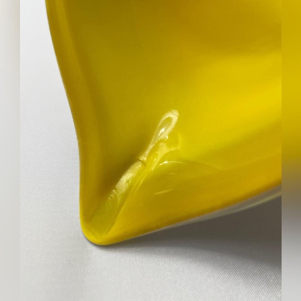 Hand Blown Jack In The Pulpit Calla Lily Art Glass Vase 15.5" Ombre Yellow Teal‎ - Picture 6 of 12